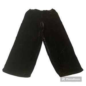 Coldwater Creek Wide Leg High Waisted Baggy Black Velvet Stretchy Pants, Size M